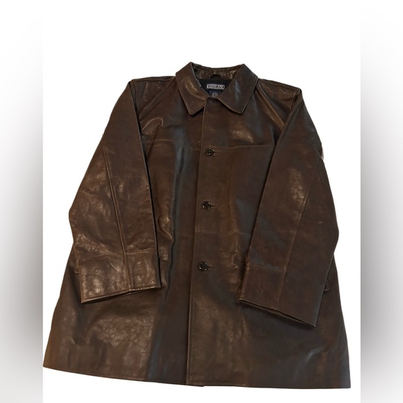 Lands’ End Men’s Brown Leather jacket. Size L 42-44 Regular - Picture 4 of 7